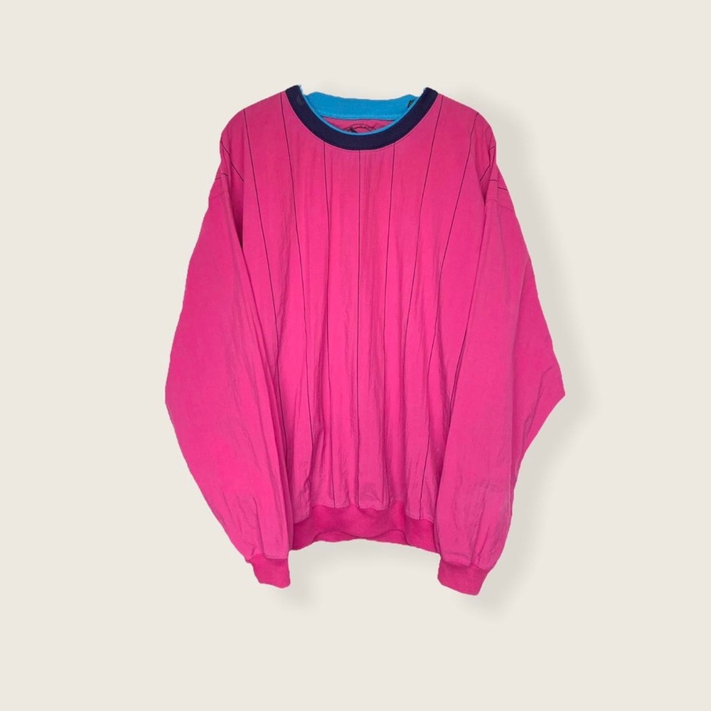 Vintage 90s hot pink pullover windbreaker jacket from Eddie Bauer. - large